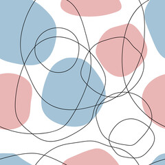 Artistic organic seamless pattern with circles