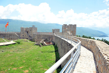 Fototapeta na wymiar Samuel's Fortress on a sunny summer day. Ohrid, Macedonia.