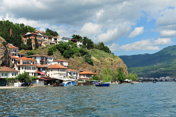 Overview of Lake Ohrid Waterfront, Macedonia
