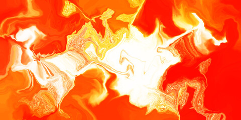 Obraz premium luxurious colorful liquid marble surfaces design. Dark Red orange color beautiful fluid abstract acrylic pour onyx marble oil paint background illustration.