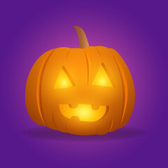carved pumpkin Jack O Lantern cartoon for Halloween