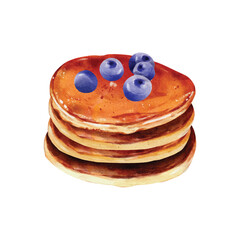Watercolor of Blueberry Pancake vector design