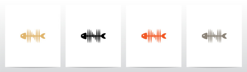 Fish Bones Letter Logo Design N