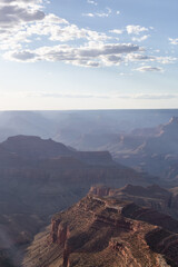 Desert Rocky Mountain American Landscape. Cloudy Sunny Sky. Grand Canyon National Park, Arizona, United States. Nature Background