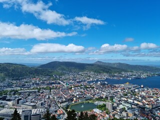 Overview photo of Bergen City center in the summer of 2022