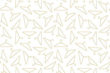 golden seamless pattern with cloth hanger, great for wrapping, textile, wallpaper, greeting card- vector illustration