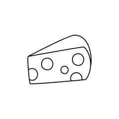 Swiss cheese icon in line style icon, isolated on white background