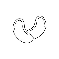 Cashew icon in line style icon, isolated on white background