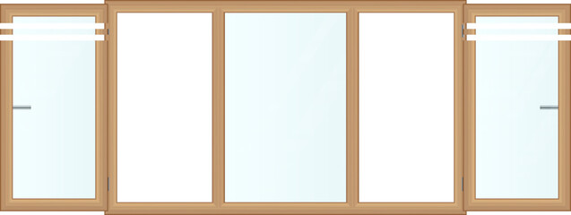 Fototapeta Realistic wooden windows clipart obraz