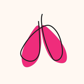 hand drawing lung vector illustration 