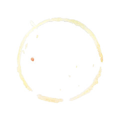 circle from the bottom cup- real coffee water paint on white paper in many strokes and techniques of a brush. Illustration aroma beverage brush as coffee art isolated on white background.