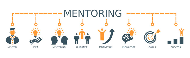 Mentoring Banner Web Icon Vector Illustration Concept