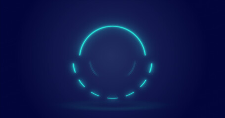 Image of processing circle over navy background
