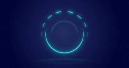 Image of processing circle over navy background