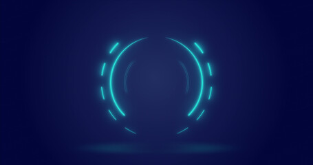 Image of processing circle over navy background