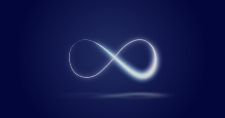 Image of infinity symbol over navy background