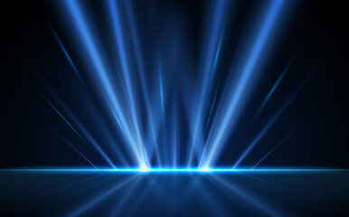 Abstract blue light rays background - 521264984