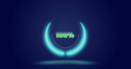 Image of processing circle and percents over navy background