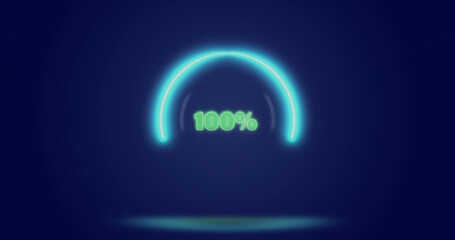 Image of processing circle and percents over navy background