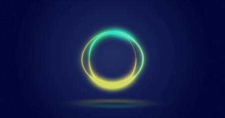 Image of processing circle over navy background