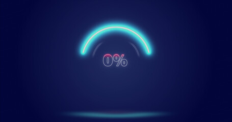 Image of processing circle and percents over navy background