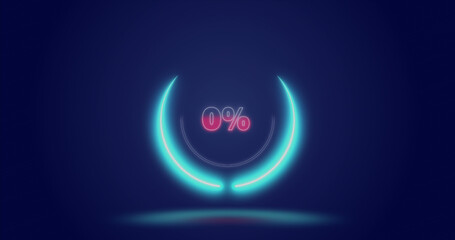 Image of processing circle and percents over navy background