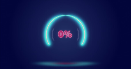 Image of processing circle and percents over navy background