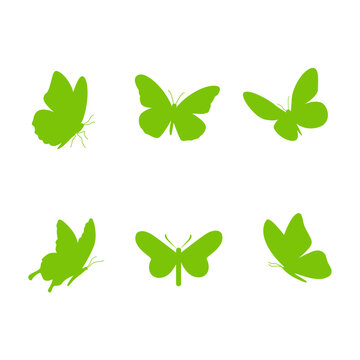 beautiful butterfly symbol set design