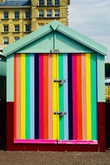 colorful beach hut