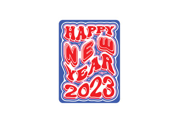 Happy new year logo, banner and t shirt design template