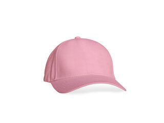 Pink cap mockup front view isolated on white background.