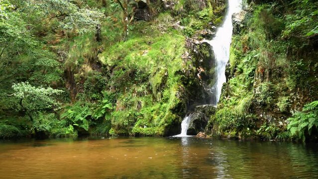 Waterfall of Pozo da ferida, Viveiro, Lugo, Galicia, Spain
