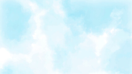 Watercolor blue sky with cloud