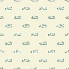 Beret engraved seamless pattern. Vintage headdress in hand drawn style.