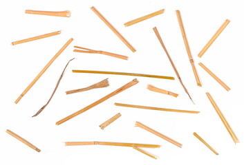 Pattern straw isolated on white background for design and construction, clipping path 