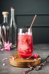 Rose water strawberry cocktail.