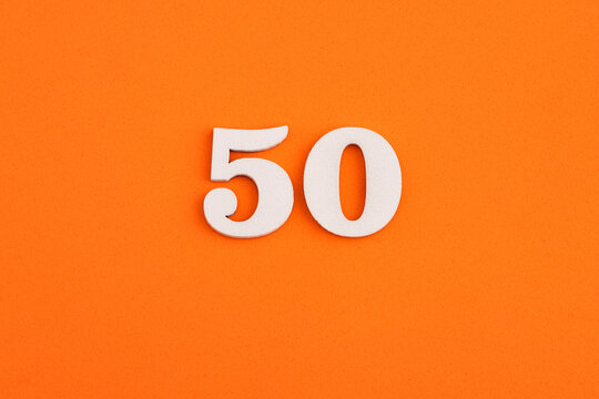 Number 50 - On orange foam rubber background