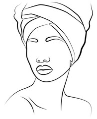 Beautiful African woman. Portrait of a woman, Wall art.