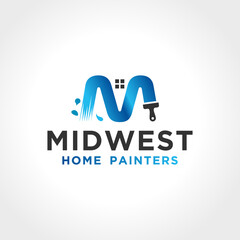 Letter M for paint logo, paint services logo, paint logo vector template