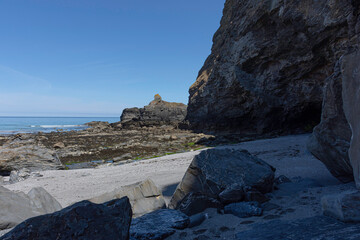 Rocky beach on Cornwall coast