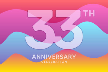 33 Year Anniversary Vector Template Design Illustration