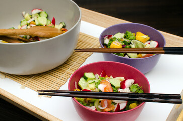 Light vegetable salad for dinner