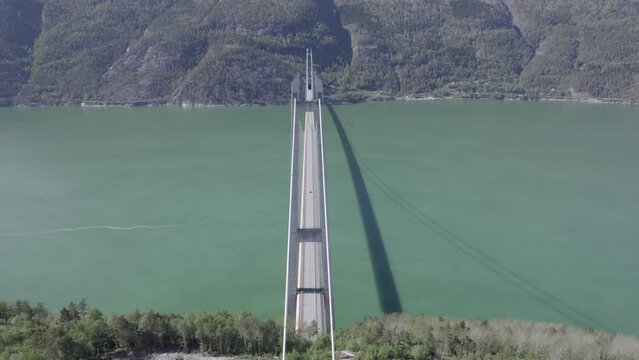 Aerial view of Hardangerbrua, Hardanger, Norway