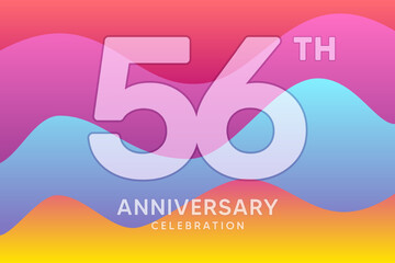 56 Year Anniversary Vector Template Design Illustration