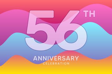 Fototapeta premium 56 Year Anniversary Vector Template Design Illustration