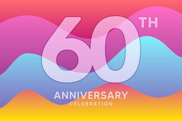 60 Year Anniversary Vector Template Design Illustration