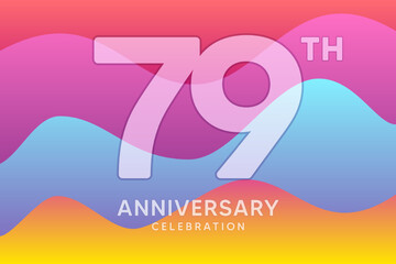 79 Year Anniversary Vector Template Design Illustration