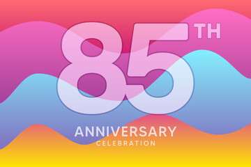 85 Year Anniversary Vector Template Design Illustration