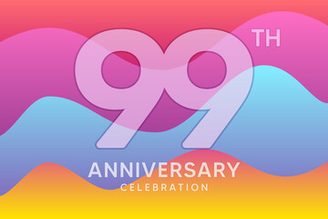 99 Year Anniversary Vector Template Design Illustration