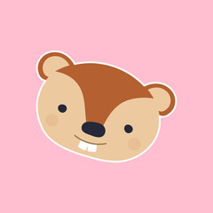 Cute animal in cartoon style. Vector illustration